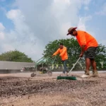 installing gravel roof on a warehouse