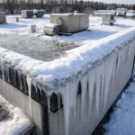 Ice Dam formation on a commercial roof